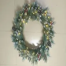 Prelit Pine Cone Wreath